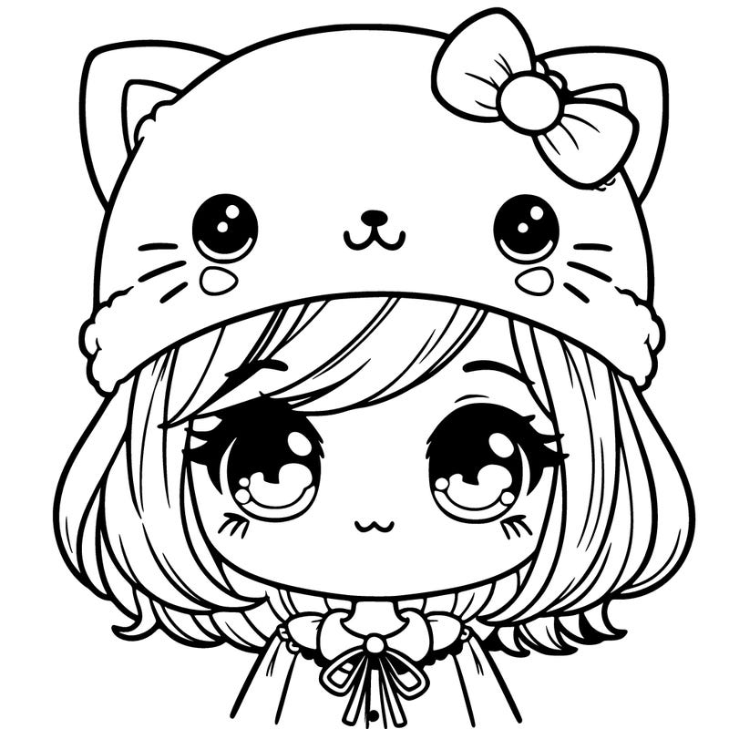 cute girl with kitty hat