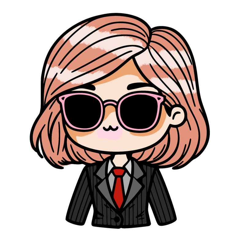 a girl in a suit and sunglasses