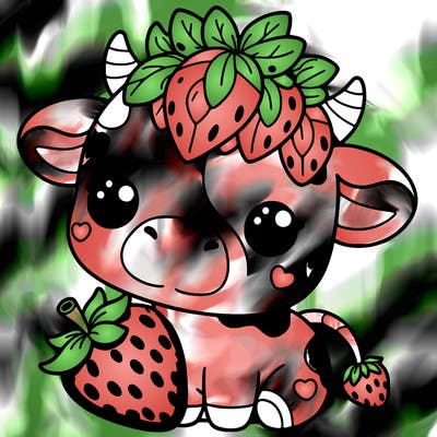 cute strawberry cow
