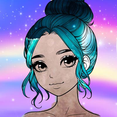 realistic pretty girl with hair in bun