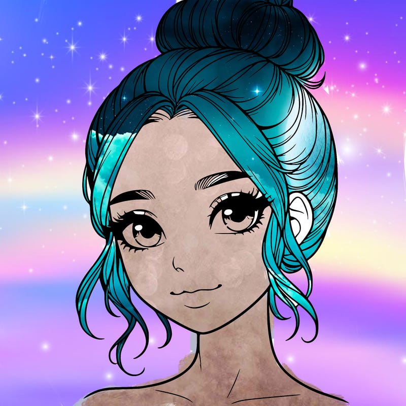 realistic pretty girl with hair in bun