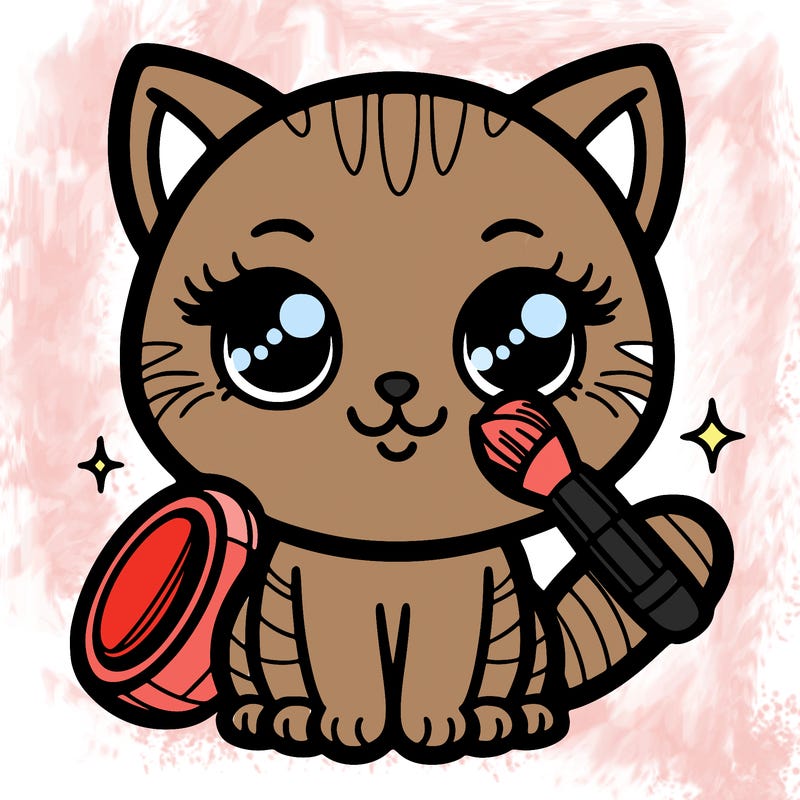 cat with make-up
