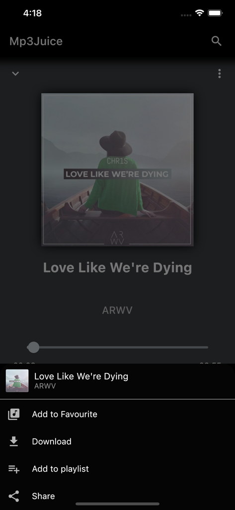 Mp3 Juice - Mp3 Juice app music player screen with download and favorite options