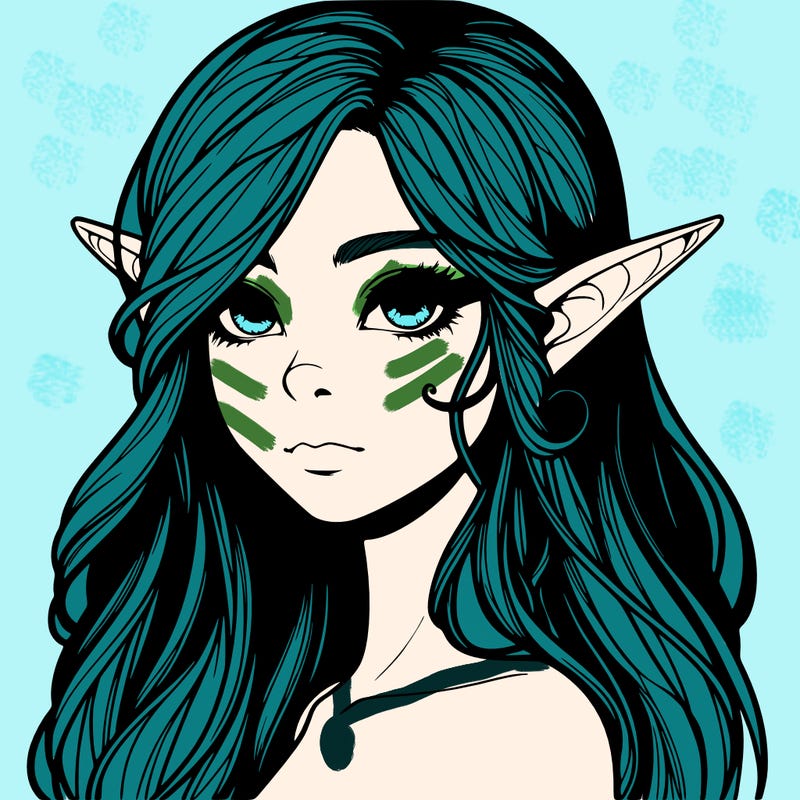 elf girl realistic dark fantasy