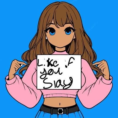 girl holding a blank sign in a long sleeve crop top