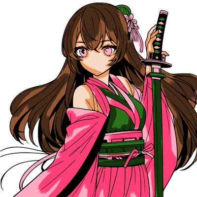 woman anime with sword