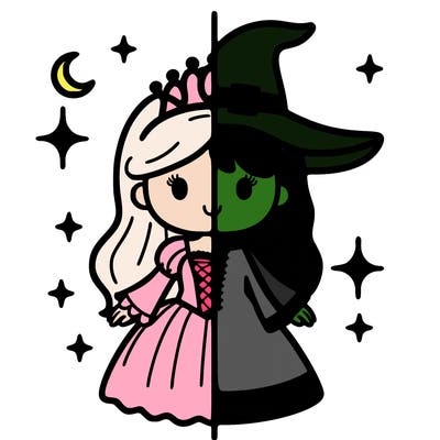 split princess and witch