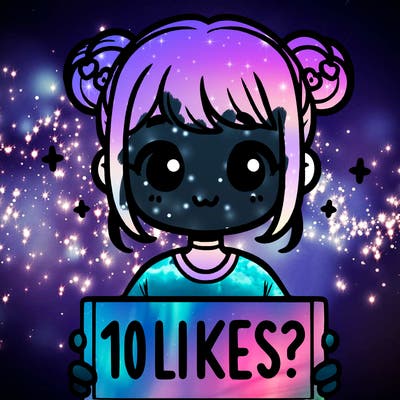 cute girl that is holding a sign that says 10 likes?