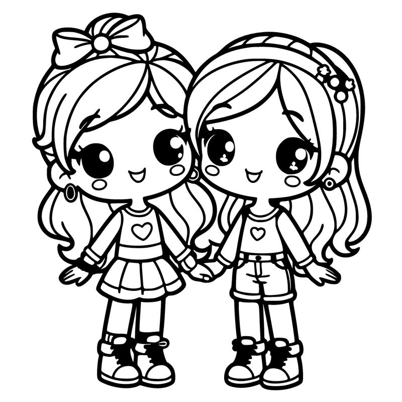 two 10 year old girls best friends