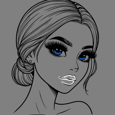 realistic girl with lashes