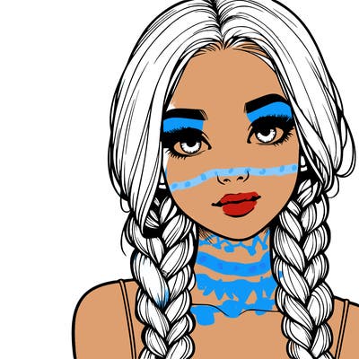 realistic girl with braids