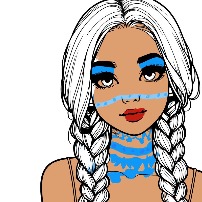 realistic girl with braids