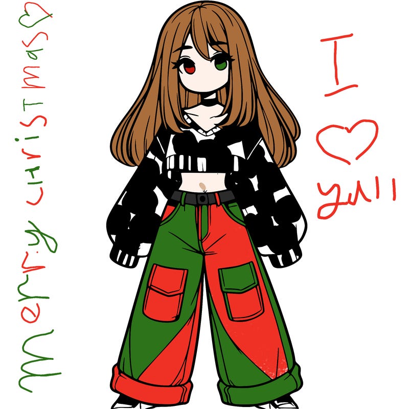 cute girl with straight hair in baggy jeans and a crop top and a sweater