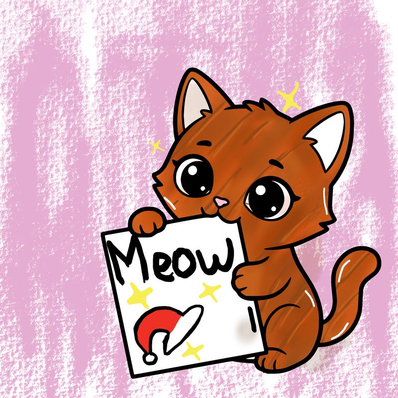 a small cat with a blank sheet of paper in its hand. the cat is sooooooo cute!