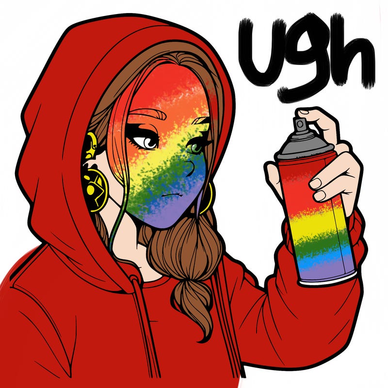 a realistic girl, spray painting