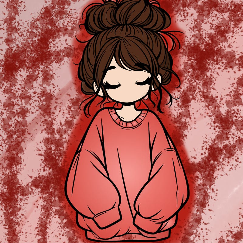 girl with baggy sweatshirt and messy bun