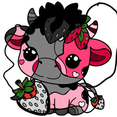 cute strawberry cow