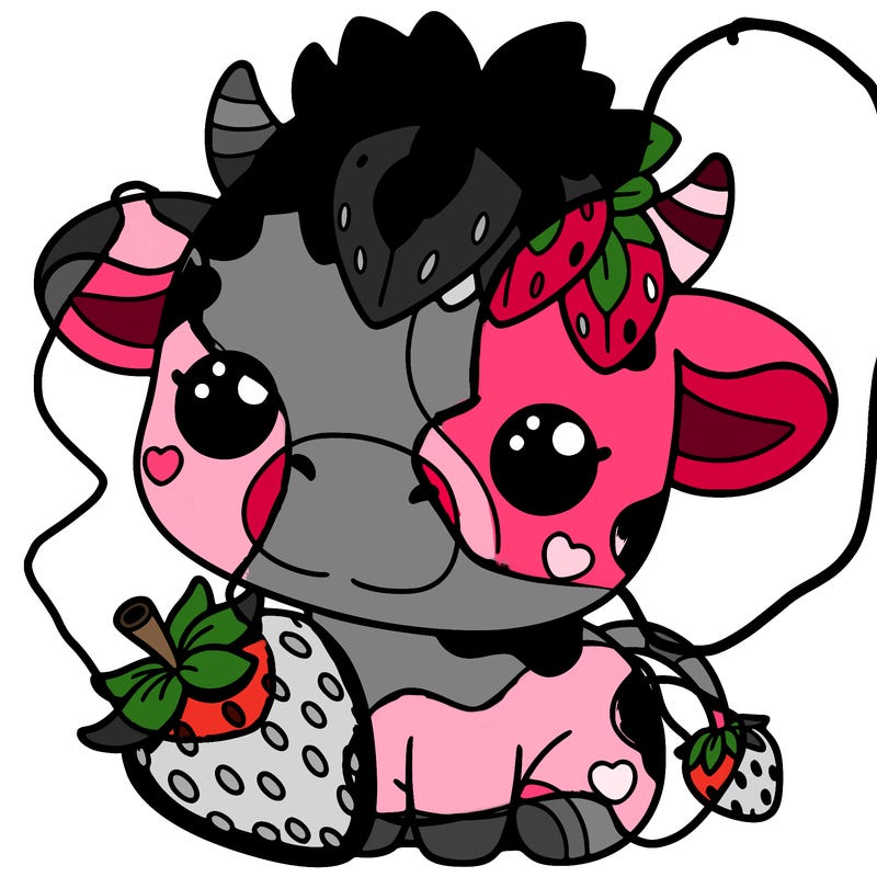 cute strawberry cow