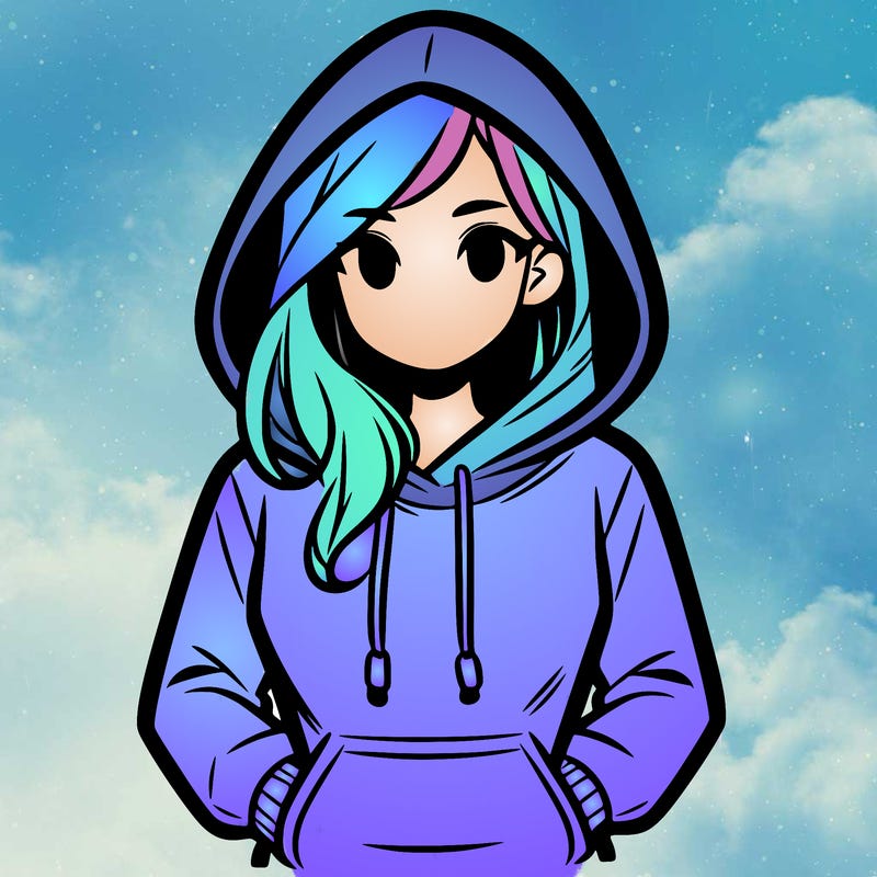 a woman wearing a hoodie