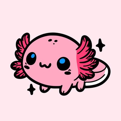 cute easy baby axolotl