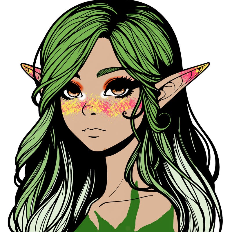 elf girl realistic dark fantasy