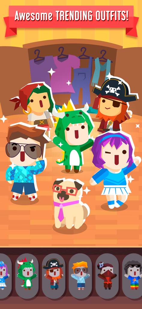 Personaggi che indossano abiti di tendenza come costumi da dinosauro e pirata in Vlogger Go Viral