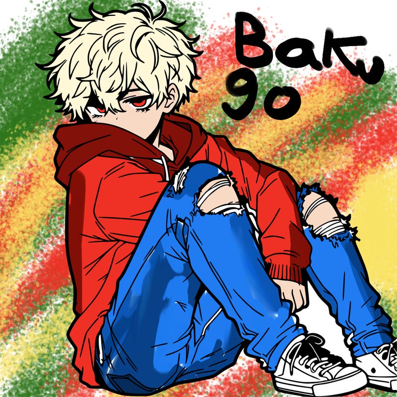 a male hoddie ripped jeans messy hair anime