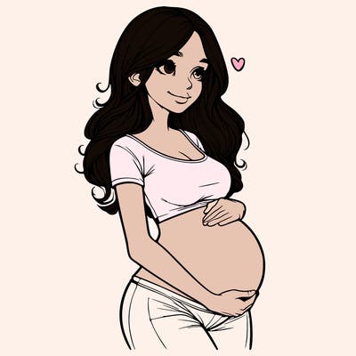realistic pregnant girl