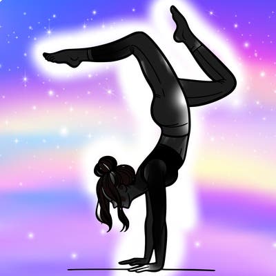 a woman doing a handstand