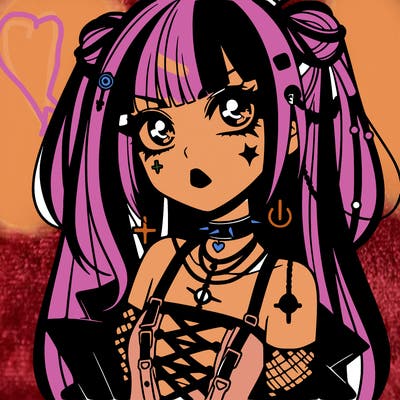 goth anime girl