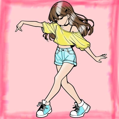 realistic girl danceing