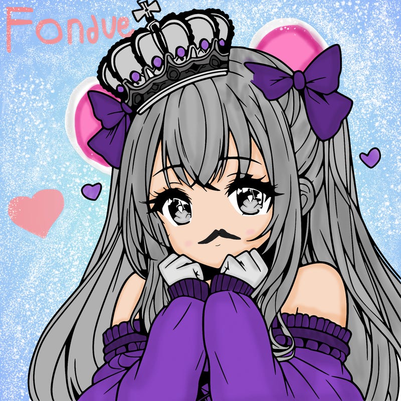 anime girl with long hair she's a princess with cute crown