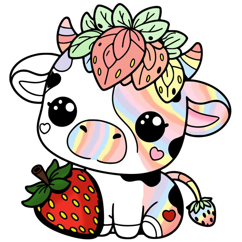 cute strawberry cow