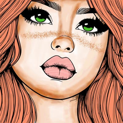 really realistic girl with lips