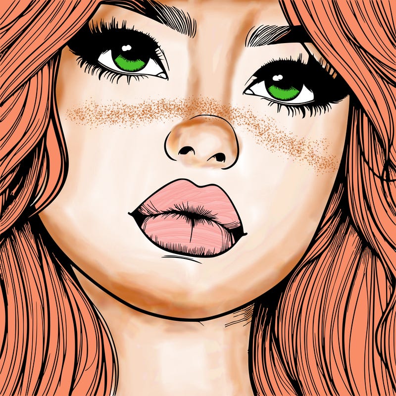 really realistic girl with lips