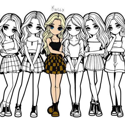 a group of girls realistic