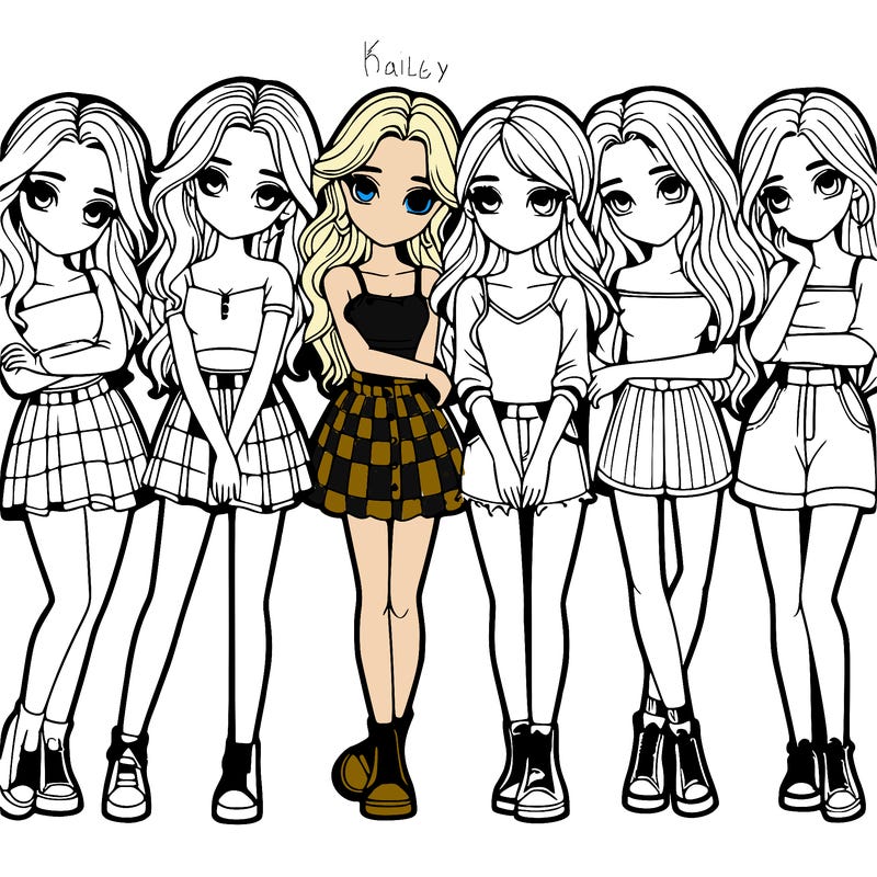 a group of girls realistic