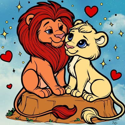 lion and lioness inlove