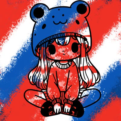 a girl wearing a frog hat and some frog socks