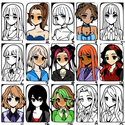 girls that look diffrent anime