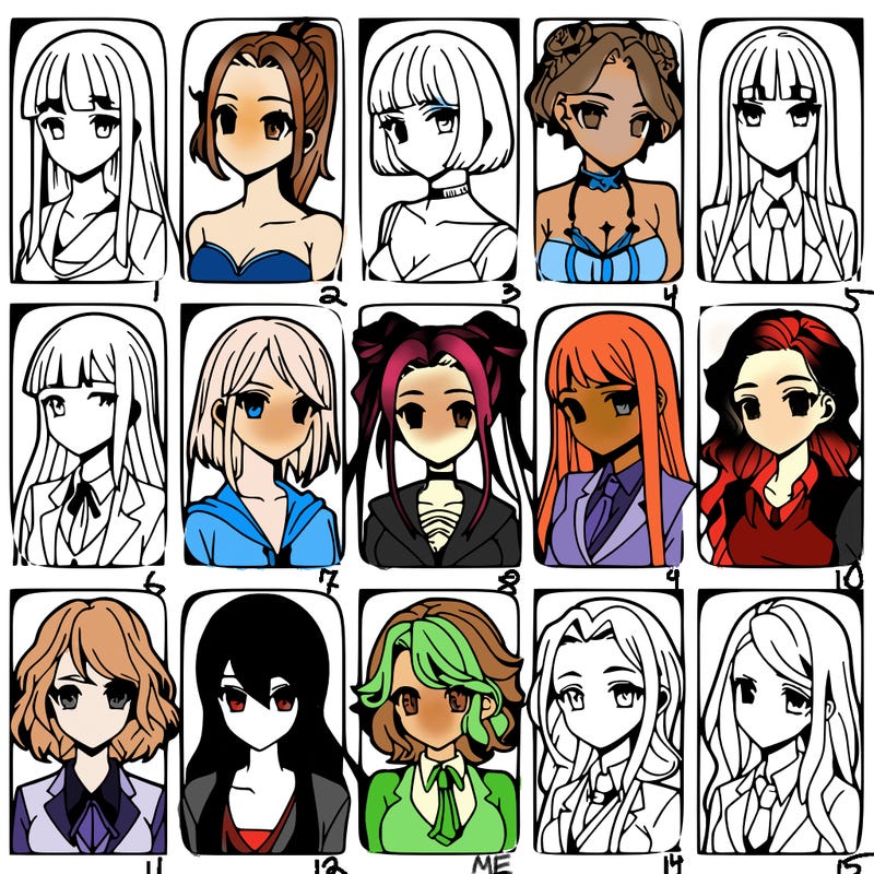 girls that look diffrent anime