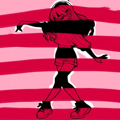 realistic girl danceing