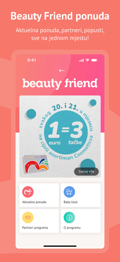 Cosmetics BF - Cosmetics BF app Beauty Friend rewards and loyalty points promotion screen