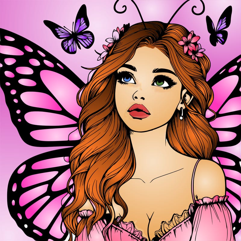 butterfly fairy realistic girl