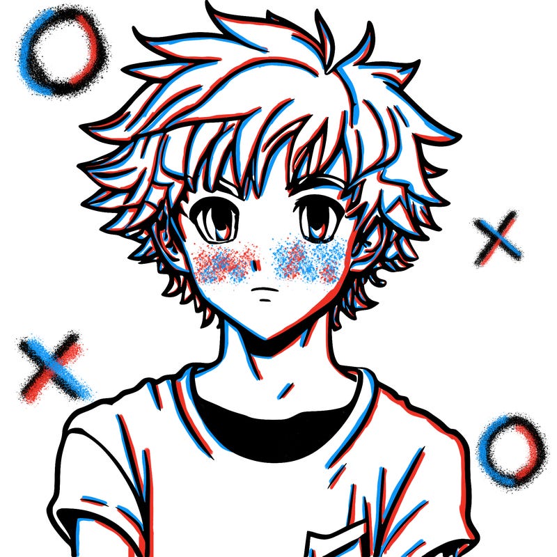 anime boy with curly hair