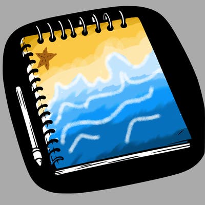a blank sketch pad