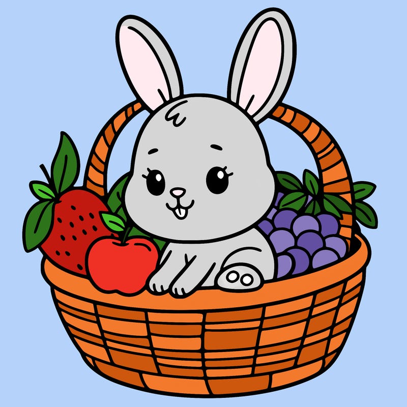 bunny in a fruit basket