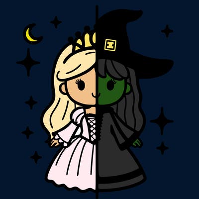 split princess and witch
