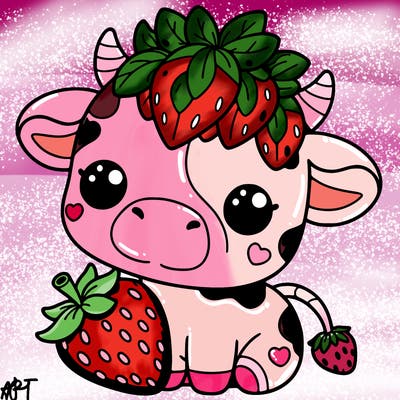 cute strawberry cow