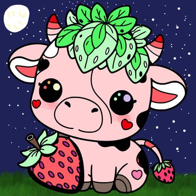 cute strawberry cow